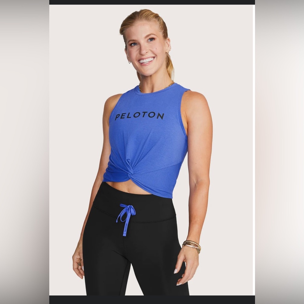 Peloton Women’s Lite Lines Twist Front Tank in Blue size XS